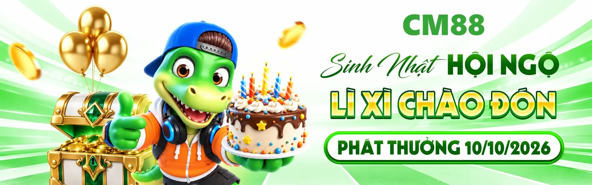 3. CM88 mang đến không khí sinh nhật sôi động cùng kho quà tặng phong phú cho hội viên. Nhanh tay tạo tài khoản để tham gia và khám phá những phần thưởng thú vị.